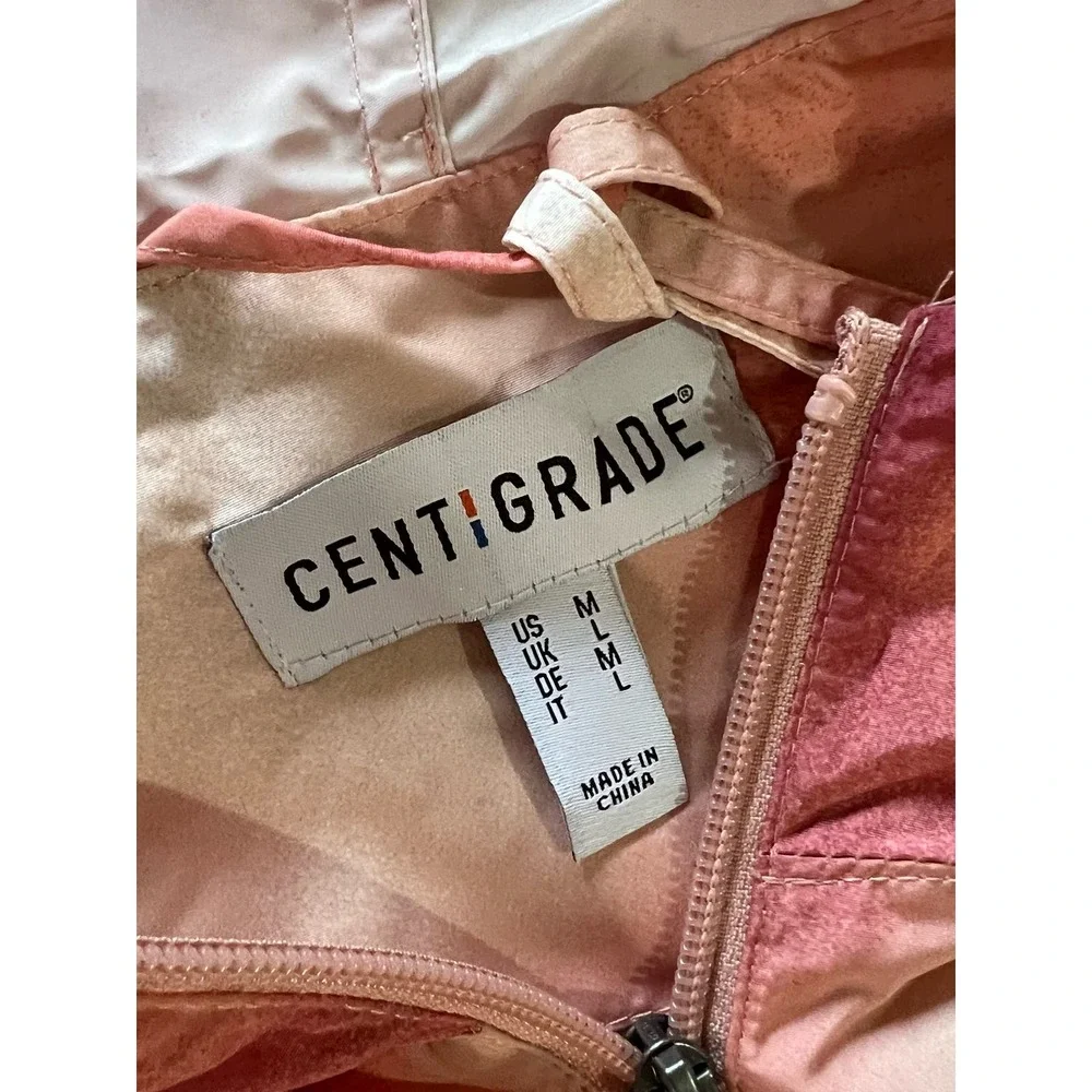 Centigrade Water Resistant Hooded Zip Front Rain Jacket ROSE TIE-DYE SIZE M NWOT - Picture 4 of 7